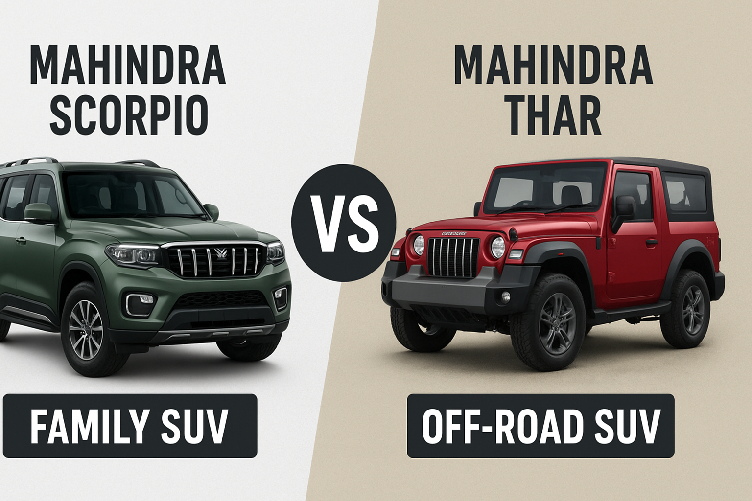 Mahindra Scorpio vs Thar